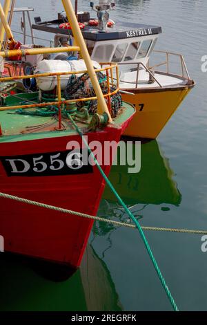 Bateaux de pêche amarrés à Port Magee, péninsule d'Iveragh, comté de Kerry, Irlande. Banque D'Images