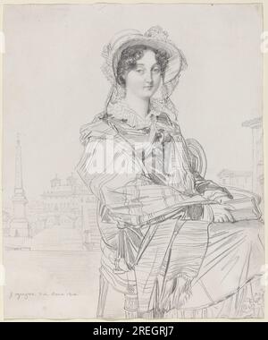 'Jean-Auguste-Dominique Ingres, Mme Charles Badham, 1816, graphite sur papier tissé, total : 26,3 x 21,8 cm (10 3/8 x 8 9/16 po), The Armand Hammer Collection, 1991.217.20' Banque D'Images