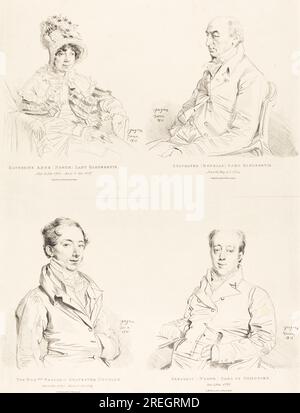 Jean-Auguste-Dominique Ingres, Sylvester (Douglas) Lord Glenbervie ; Katherine Anne (Nord) Glenbervie ; Frederic (Nord) Earl of Guilford ; Frederic Sylvester Douglas, 1815, lithographie, quatre portraits imprimés sur une feuille, Don de W.G. Russell Allen, 1941,1,169' Banque D'Images