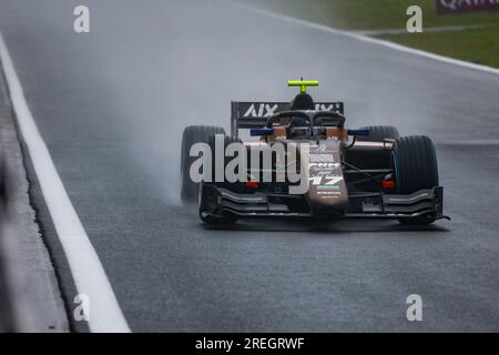 Stavelot, Belgique. 28 juillet 2023. 17 BENAVIDES Brad (spa), PHM Racing by Charouz, Dallara F2, action lors de la 10e manche du Championnat FIA de Formule 2 2023 du 28 au 30 juillet 2023 sur le circuit de Spa-Francorchamps, à Stavelot, Belgique - photo Paul Vaicle/DPPI crédit : DPPI Media/Alamy Live News Banque D'Images