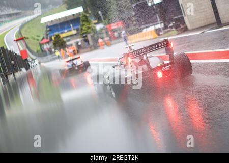 Stavelot, Belgique. 28 juillet 2023. 21 YEANY Hunter (usa), Rodin Carlin, Dallara F3, action lors de la 8e manche du Championnat FIA de Formule 3 2023 du 28 au 30 juillet 2023 sur le circuit de Spa-Francorchamps, à Stavelot, Belgique - photo Paul Vaicle/DPPI crédit : DPPI Media/Alamy Live News Banque D'Images