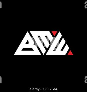 Design de logo de lettre triangle BMW avec forme de triangle. Monogramme de conception de logo triangle BMW. Modèle de logo vecteur triangle BMW avec couleur rouge. BMW triangul Illustration de Vecteur