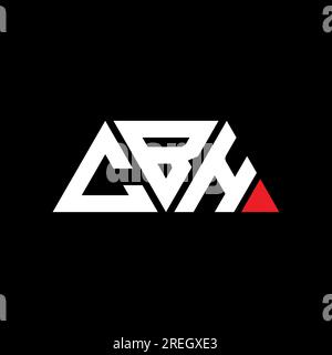 Logo CBH lettre triangle avec forme de triangle. Monogramme de logo triangle CBH. Modèle de logo vecteur triangle CBH avec couleur rouge. CBH triangul Illustration de Vecteur