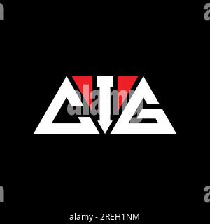 Logo de lettre triangle CIG avec forme de triangle. Monogramme de conception de logo triangle CIG. Modèle de logo vecteur triangle CIG avec couleur rouge. CIG triangul Illustration de Vecteur