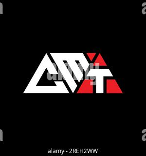 Logo de lettre triangle CMT avec forme de triangle. Monogramme de conception de logo triangle CMT. Modèle de logo vecteur triangle CMT avec couleur rouge. CMT triangul Illustration de Vecteur