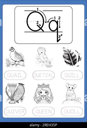 Letter Tracing a-z pour les enfants et les adultes Illustration de Vecteur