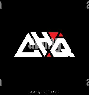 Logo de lettre triangle CHQ avec forme de triangle. Monogramme de conception de logo de triangle CHQ. Modèle de logo vectoriel de triangle CHQ avec la couleur rouge. CHQ triangul Illustration de Vecteur