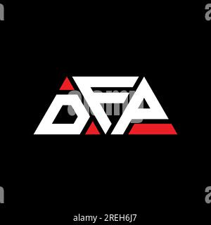 Logo de lettre triangle DFP avec forme de triangle. Monogramme de logo triangle DFP. Modèle de logo vectoriel triangle DFP avec couleur rouge. DFP triangul Illustration de Vecteur
