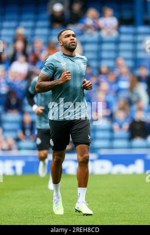 Callum Wilson qui joue avec Newcastle United FC à l'entraînement au stade Ibrox, Glasgow, Écosse, Royaume-Uni Banque D'Images