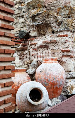 Archéologie ancienne, ruines de la vieille ville de Nessebar, station balnéaire de la mer Noire, Balkans, Bulgarie Banque D'Images