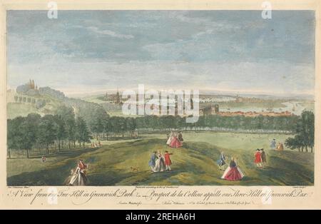 Une vue de One Tree-Hill dans Greenwich Park par Pierre-Charles Canot Banque D'Images