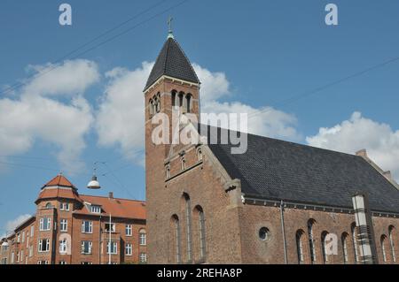 28 juillet 2023/Église luthérienne danoise ou nathanaels kirke dans la capitale danoise Copenhague Danemark. (Photo.Francis Joseph Dean/Dean Pictures) Banque D'Images