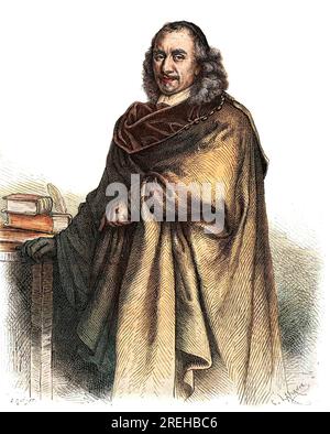 Pierre Corneille - gravure de 'l'histoire de France racontée a mes petits-enfantss' - par Francois Guizot - 1872-1876 Banque D'Images