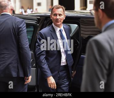 Londres, Angleterre, Royaume-Uni. 28 juillet 2023. JEREMY HUNT, Chancelier de l'Échiquier (2022-), Secrétaire d'État à la santé et à la protection sociale (2018), Secrétaire d'État à la santé (2012-2018), doit témoigner de la réaction du gouvernement sur l'utilisation de sang et de produits sanguins infectés et sur la question de l'indemnisation. (Image de crédit : © Thomas Krych/ZUMA Press Wire) USAGE ÉDITORIAL SEULEMENT! Non destiné à UN USAGE commercial ! Banque D'Images