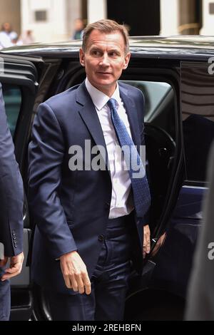 Londres, Angleterre, Royaume-Uni. 28 juillet 2023. JEREMY HUNT, Chancelier de l'Échiquier (2022-), Secrétaire d'État à la santé et à la protection sociale (2018), Secrétaire d'État à la santé (2012-2018), doit témoigner de la réaction du gouvernement sur l'utilisation de sang et de produits sanguins infectés et sur la question de l'indemnisation. (Image de crédit : © Thomas Krych/ZUMA Press Wire) USAGE ÉDITORIAL SEULEMENT! Non destiné à UN USAGE commercial ! Banque D'Images