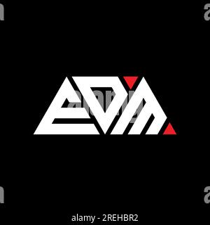 Conception de logo de lettre triangle EDM avec forme de triangle. Monogramme de conception de logo triangle EDM. Modèle de logo vecteur triangle EDM avec couleur rouge. EDM triangul Illustration de Vecteur