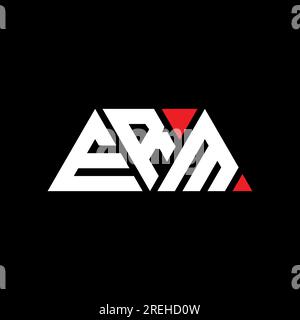 Logo lettre triangle ERM en forme de triangle. Monogramme de logo triangle ERM. Modèle de logo vecteur triangle ERM avec couleur rouge. ERM triangul Illustration de Vecteur