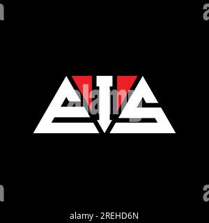 Logo de lettre triangle EIS avec forme de triangle. Monogramme de logo triangle EIS. Modèle de logo vecteur triangle EIS avec couleur rouge. EIS triangul Illustration de Vecteur