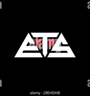 Logo de lettre triangle ETS avec forme de triangle. Monogramme de logo triangle ETS. Modèle de logo vecteur triangle ETS avec couleur rouge. ETS triangul Illustration de Vecteur