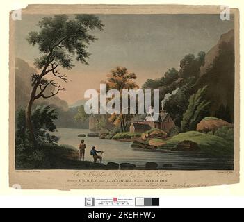 Vue entre Crogen et Llandrillo sur la rivière Dee avant 1812 par Francis Jukes Banque D'Images