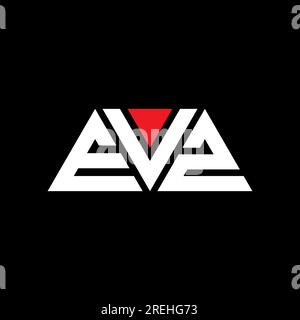 Logo de lettre triangle EVZ avec forme de triangle. Monogramme de logo triangle EVZ. Modèle de logo vectoriel triangle EVZ avec couleur rouge. EVZ triangul Illustration de Vecteur