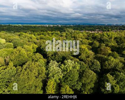 Photos aériennes de Heaton Park, Manchester UK Banque D'Images