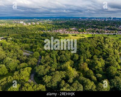 Photos aériennes de Heaton Park, Manchester UK Banque D'Images