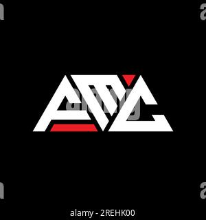 Logo de lettre triangle FMC avec forme de triangle. Monogramme de logo triangle FMC. Modèle de logo vecteur triangle FMC avec couleur rouge. FMC triangul Illustration de Vecteur