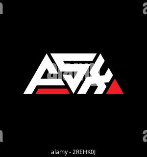 Logo de lettre triangle FSX avec forme de triangle. Monogramme de logo triangle FSX. Modèle de logo vectoriel de triangle FSX avec la couleur rouge. FSX triangul Illustration de Vecteur
