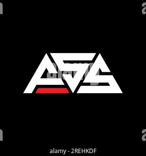 Logo lettre triangle FSS avec forme de triangle. Monogramme de logo triangle FSS. Modèle de logo vecteur triangle FSS avec couleur rouge. FSS triangul Illustration de Vecteur