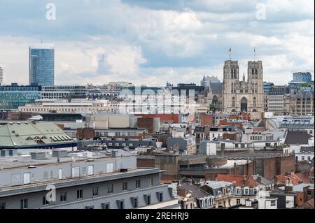 Centre-ville de Bruxelles, Belgique, le 20 juillet 2023 - vue en grand angle sur le sud-est et le centre-ville Banque D'Images