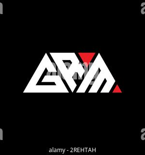 Logo de lettre triangle GRM avec forme de triangle. Monogramme de logo triangle GRM. Modèle de logo vecteur triangle GRM avec couleur rouge. GRM triangul Illustration de Vecteur