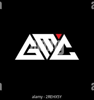 Logo GMC en forme de triangle. Monogramme de logo triangulaire GMC. Modèle de logo vecteur triangle GMC avec couleur rouge. Triangul de GMC Illustration de Vecteur