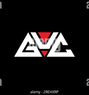 Logo de lettre triangle GUC avec forme de triangle. Monogramme de conception de logo de triangle de GUC. Modèle de logo vecteur triangle GUC avec couleur rouge. GUC triangul Illustration de Vecteur