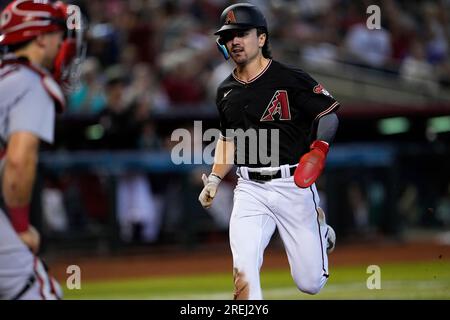 Arizona Diamondbacks' Gabriel Moreno hits against the Milwaukee Brewers  during the fourth inning of a baseball game, Monday, April 10, 2023, in  Phoenix. (AP Photo/Matt York Stock Photo - Alamy