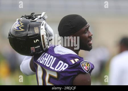 Baltimore Ravens wide receiver Dontay Demus Jr. runs a route during the  first half of a preseason NFL football game, Saturday, Aug. 12, 2023, in  Baltimore. (AP Photo/Julio Cortez Stock Photo - Alamy