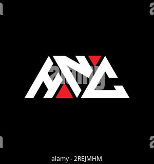 Logo de lettre triangle HNC avec forme de triangle. Monogramme de conception de logo triangle HNC. Modèle de logo vecteur triangle HNC avec couleur rouge. HNC triangul Illustration de Vecteur