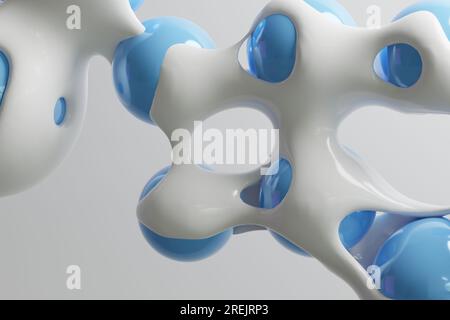 Conception de mouvement de rendu 3D abstrait, déformation de transition de boule de métasphère de bulle liquide, présentation d'entreprise d'animation de papier peint. Banque D'Images