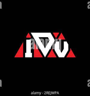 Logo de lettre triangle IDV avec forme de triangle. Monogramme de logo triangle IDV. Modèle de logo vecteur triangle IDV avec couleur rouge. IDV triangul Illustration de Vecteur