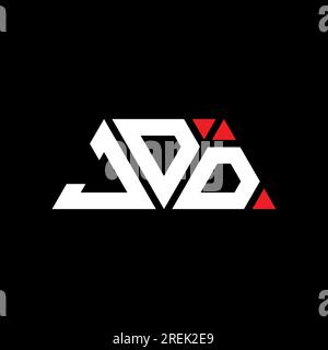 Logo en forme de triangle JDD. Monogramme de logo triangle JDD. Modèle de logo vecteur triangle JDD avec couleur rouge. JDD triangul Illustration de Vecteur