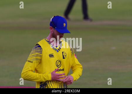 Chester le Street, 16 juin 2023. Michael Jones joue pour Durham Cricket contre Derbyshire Falcons dans un match de Vitality Blast au Seat unique Riverside, Chester le Street. Crédit : Colin Edwards Banque D'Images