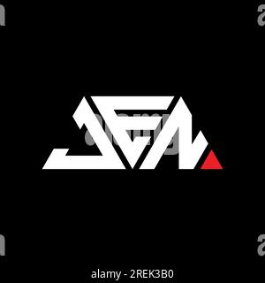 Logo de lettre triangle JEN avec forme de triangle. Monogramme de conception de logo de triangle de JEN. Modèle de logo vectoriel triangle JEN avec la couleur rouge. JEN triangul Illustration de Vecteur