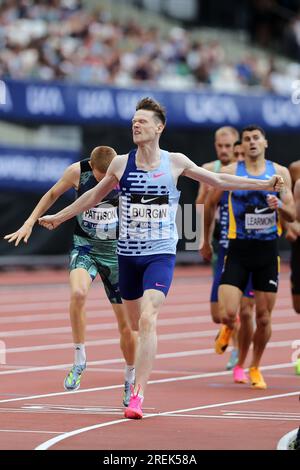 Max BURGIN (Grande-Bretagne) remporte la finale du 800m masculin en 2023, IAAF Diamond League, Queen Elizabeth Olympic Park, Stratford, Londres, Royaume-Uni. Banque D'Images