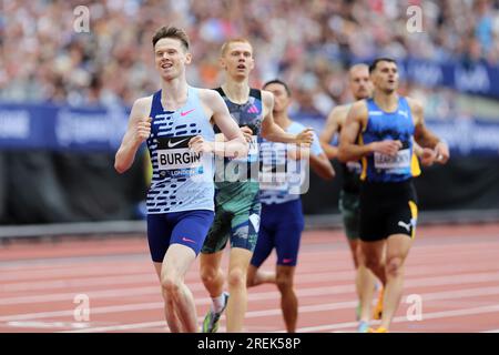 Max BURGIN (Grande-Bretagne) remporte la finale du 800m masculin en 2023, IAAF Diamond League, Queen Elizabeth Olympic Park, Stratford, Londres, Royaume-Uni. Banque D'Images