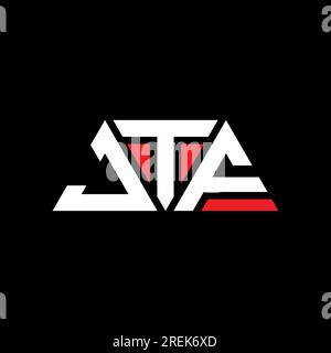 Design de logo de lettre triangle JTF avec forme de triangle. Monogramme de conception de logo de triangle de JTF. Modèle de logo vecteur triangle JTF avec couleur rouge. JTF triangul Illustration de Vecteur