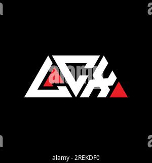 Logo de lettre triangle LCX avec forme de triangle. Monogramme de logo triangle LCX. Modèle de logo vecteur triangle LCX avec couleur rouge. LCX triangul Illustration de Vecteur