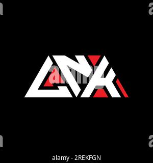 Logo lettre triangle LNK en forme de triangle. Monogramme de logo triangle LNK. Modèle de logo vecteur triangle LNK avec couleur rouge. LNK triangul Illustration de Vecteur