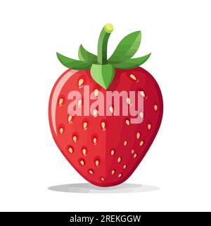 Icône fraise. Image de fraise isolée. Jolie fraise rouge. Illustration de Vecteur