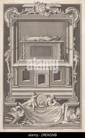 Le monument du roi Henri III, dans l'abbaye de Westminster 1735 par Jakob van der Schley Banque D'Images