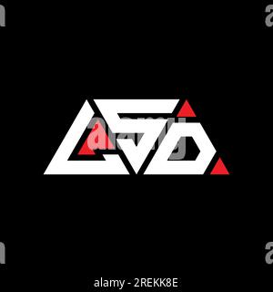 Logo en forme de triangle LSD. Monogramme de logo triangle LSD. Modèle de logo vecteur triangle LSD avec couleur rouge. LSD triangul Illustration de Vecteur